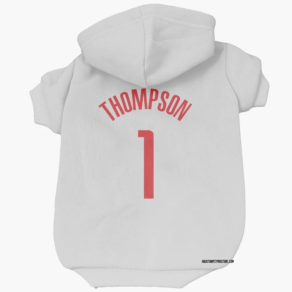 Houston Rockets Amen Thompson White Pet Hoodie for Dog & Cat