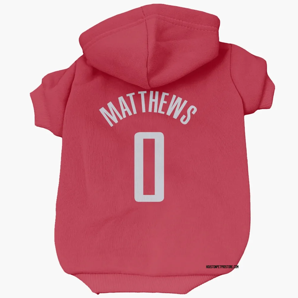 Houston Rockets Cameron Matthews Red Pet Hoodie for Dog & Cat