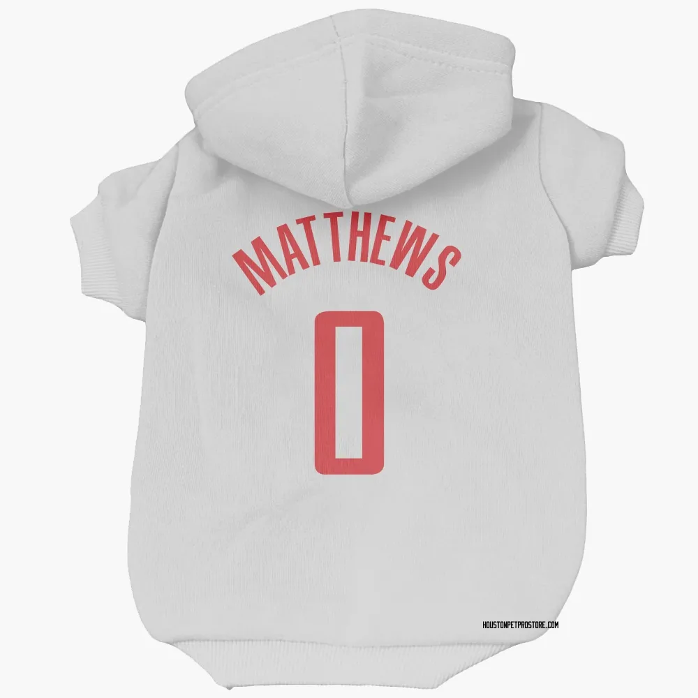 Houston Rockets Cameron Matthews White Pet Hoodie for Dog & Cat