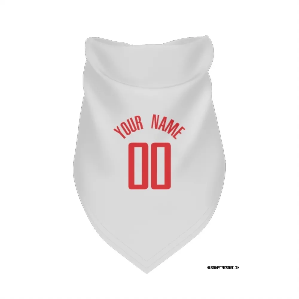 Houston Rockets Custom White Pet Bandana for Dog & Cat