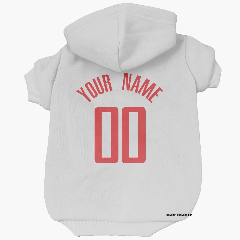 Houston Rockets Custom White Pet Hoodie for Dog & Cat