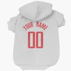 Houston Rockets Custom White Pet Hoodie for Dog & Cat