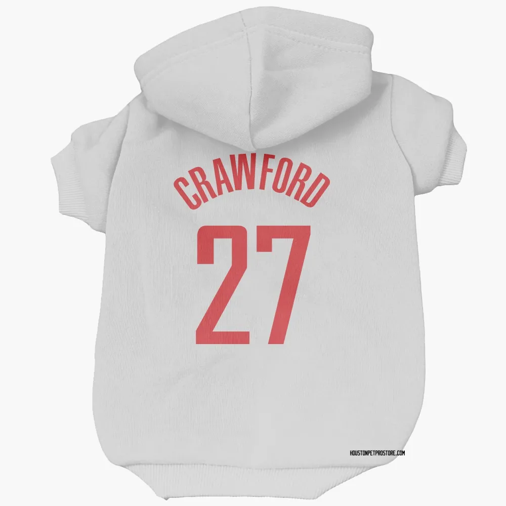 Houston Rockets Isaiah Crawford White Pet Hoodie for Dog & Cat