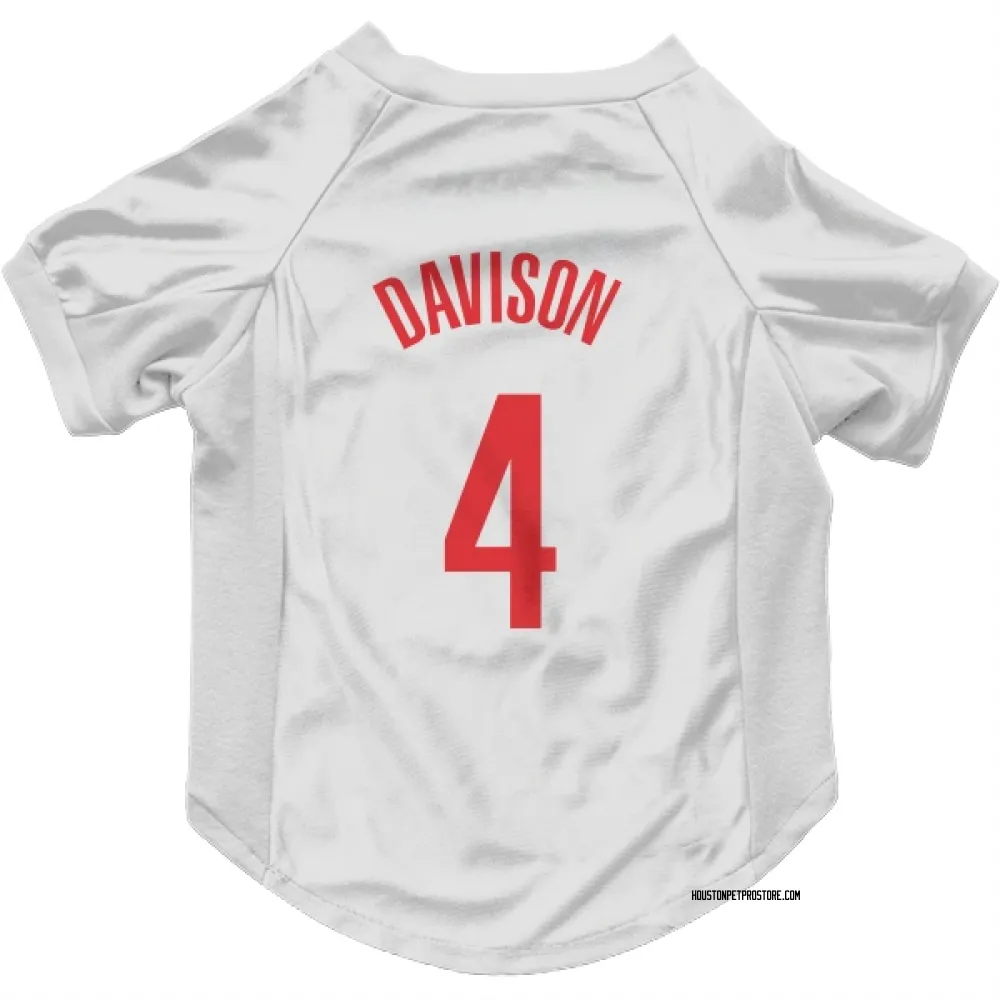 Houston Rockets JD Davison White Pet Jersey for Dog & Cat