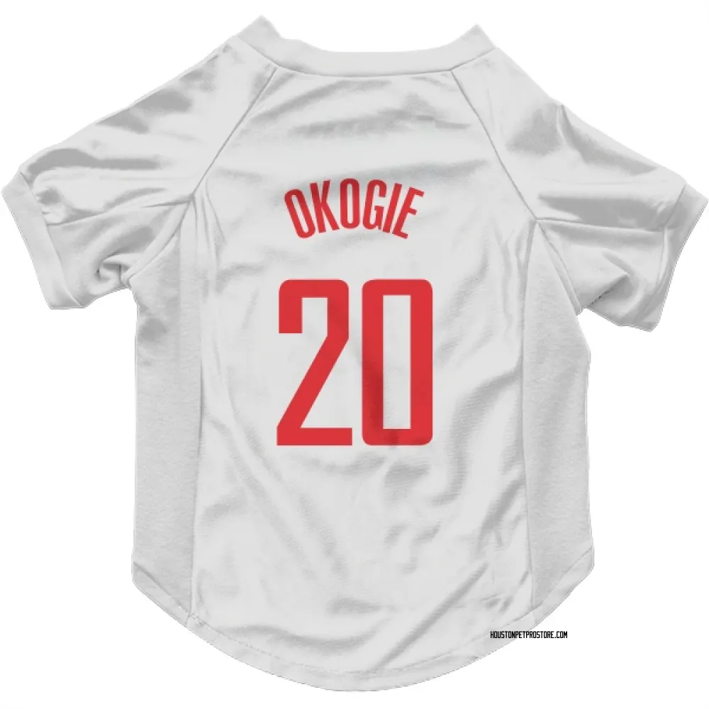 Houston Rockets Josh Okogie White Pet Jersey for Dog & Cat