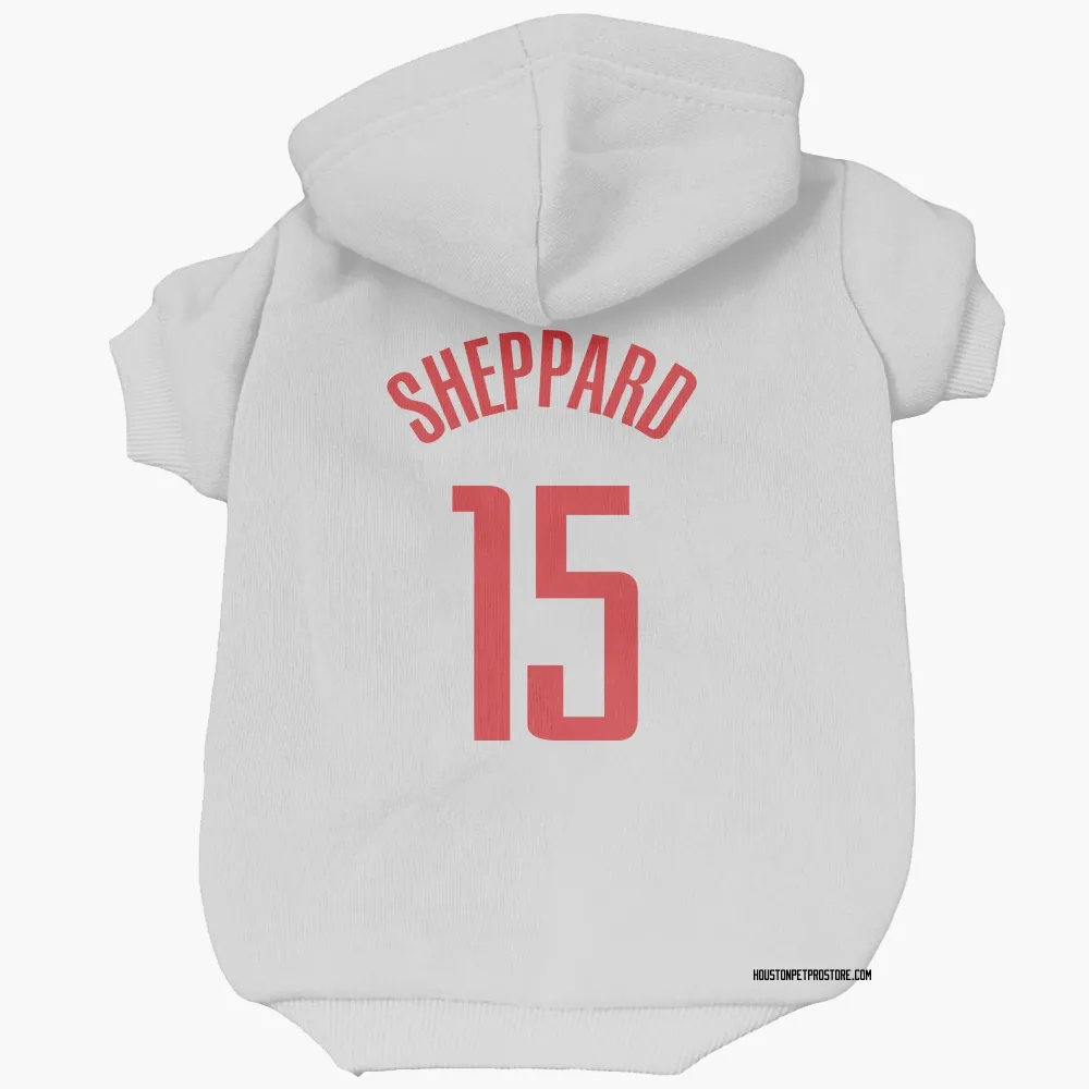 Houston Rockets Reed Sheppard White Pet Hoodie for Dog & Cat